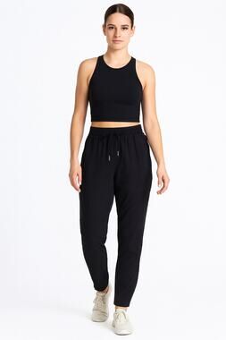 Lululemon Black Athleisure Pants Drawstring Waist Relaxed Fit Performance 4